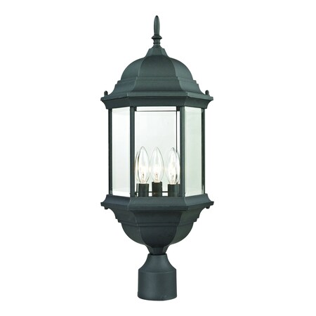 Elk Home Spring Lake 23'' High 3-Light Outdoor Post Light - Matte Textured Black 8603EP/65